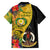 Vanuatu Torba Day Family Matching Puletasi Dress and Hawaiian Shirt Coat Of Arms Mix Tropical Flowers - Wonder Print Shop