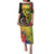 Vanuatu Torba Day Family Matching Puletasi Dress and Hawaiian Shirt Coat Of Arms Mix Tropical Flowers - Wonder Print Shop