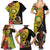 Vanuatu Torba Day Family Matching Summer Maxi Dress and Hawaiian Shirt Coat Of Arms Mix Tropical Flowers - Wonder Print Shop