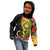 Vanuatu Torba Day Kid Hoodie Coat Of Arms Mix Tropical Flowers - Wonder Print Shop