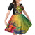 Vanuatu Torba Day Kid Short Sleeve Dress Coat Of Arms Mix Tropical Flowers - Wonder Print Shop