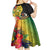 Vanuatu Torba Day Kid Short Sleeve Dress Coat Of Arms Mix Tropical Flowers - Wonder Print Shop