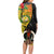 Vanuatu Torba Day Long Sleeve Bodycon Dress Coat Of Arms Mix Tropical Flowers - Wonder Print Shop