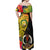 Vanuatu Torba Day Off Shoulder Maxi Dress Coat Of Arms Mix Tropical Flowers - Wonder Print Shop