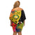 Vanuatu Torba Day Off Shoulder Short Dress Coat Of Arms Mix Tropical Flowers - Wonder Print Shop