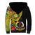 Vanuatu Torba Day Sherpa Hoodie Coat Of Arms Mix Tropical Flowers - Wonder Print Shop