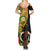 Vanuatu Torba Day Summer Maxi Dress Coat Of Arms Mix Tropical Flowers - Wonder Print Shop