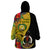 Vanuatu Torba Day Wearable Blanket Hoodie Coat Of Arms Mix Tropical Flowers - Wonder Print Shop