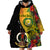 Vanuatu Torba Day Wearable Blanket Hoodie Coat Of Arms Mix Tropical Flowers - Wonder Print Shop