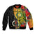 Personalised Vanuatu Torba Day Bomber Jacket Coat Of Arms Mix Tropical Flowers - Wonder Print Shop