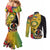 personalised-vanuatu-torba-day-couples-matching-mermaid-dress-and-long-sleeve-button-shirts-coat-of-arms-mix-tropical-flowers