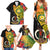 Personalised Vanuatu Torba Day Family Matching Summer Maxi Dress and Hawaiian Shirt Coat Of Arms Mix Tropical Flowers - Wonder Print Shop