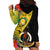 Personalised Vanuatu Torba Day Hoodie Dress Coat Of Arms Mix Tropical Flowers - Wonder Print Shop