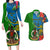 Vanuatu Malampa Day Couples Matching Long Sleeve Bodycon Dress and Hawaiian Shirt Coat Of Arms Mix Tropical Flowers - Wonder Print Shop