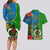 Vanuatu Malampa Day Couples Matching Long Sleeve Bodycon Dress and Hawaiian Shirt Coat Of Arms Mix Tropical Flowers - Wonder Print Shop