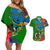 Vanuatu Malampa Day Couples Matching Off Shoulder Short Dress and Hawaiian Shirt Coat Of Arms Mix Tropical Flowers - Wonder Print Shop