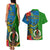 Vanuatu Malampa Day Couples Matching Tank Maxi Dress and Hawaiian Shirt Coat Of Arms Mix Tropical Flowers - Wonder Print Shop