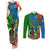 Vanuatu Malampa Day Couples Matching Tank Maxi Dress and Long Sleeve Button Shirts Coat Of Arms Mix Tropical Flowers - Wonder Print Shop