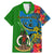 Vanuatu Malampa Day Family Matching Mermaid Dress and Hawaiian Shirt Coat Of Arms Mix Tropical Flowers - Wonder Print Shop