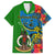 Vanuatu Malampa Day Family Matching Puletasi Dress and Hawaiian Shirt Coat Of Arms Mix Tropical Flowers - Wonder Print Shop