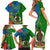 Vanuatu Malampa Day Family Matching Short Sleeve Bodycon Dress and Hawaiian Shirt Coat Of Arms Mix Tropical Flowers - Wonder Print Shop