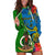 Vanuatu Malampa Day Hoodie Dress Coat Of Arms Mix Tropical Flowers - Wonder Print Shop