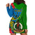 Vanuatu Malampa Day Hoodie Dress Coat Of Arms Mix Tropical Flowers - Wonder Print Shop