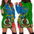 Vanuatu Malampa Day Hoodie Dress Coat Of Arms Mix Tropical Flowers - Wonder Print Shop