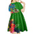 Vanuatu Malampa Day Kid Short Sleeve Dress Coat Of Arms Mix Tropical Flowers - Wonder Print Shop