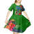 Vanuatu Malampa Day Kid Short Sleeve Dress Coat Of Arms Mix Tropical Flowers - Wonder Print Shop