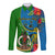 Vanuatu Malampa Day Long Sleeve Button Shirt Coat Of Arms Mix Tropical Flowers - Wonder Print Shop