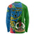 Vanuatu Malampa Day Long Sleeve Shirt Coat Of Arms Mix Tropical Flowers - Wonder Print Shop