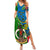 Vanuatu Malampa Day Summer Maxi Dress Coat Of Arms Mix Tropical Flowers - Wonder Print Shop