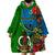 Vanuatu Malampa Day Wearable Blanket Hoodie Coat Of Arms Mix Tropical Flowers - Wonder Print Shop