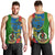 Personalised Vanuatu Malampa Day Men Tank Top Coat Of Arms Mix Tropical Flowers - Wonder Print Shop