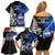 New Zealand And Samoa Rugby Family Matching Off Shoulder Short Dress and Hawaiian Shirt All Black Tiki Fern Mix Manu Samoa 2023 World Cup - Wonder Print Shop