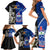 New Zealand And Samoa Rugby Family Matching Short Sleeve Bodycon Dress and Hawaiian Shirt All Black Tiki Fern Mix Manu Samoa 2023 World Cup - Wonder Print Shop