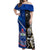 New Zealand And Samoa Rugby Off Shoulder Maxi Dress All Black Tiki Fern Mix Manu Samoa 2023 World Cup - Wonder Print Shop