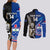 Custom New Zealand And Samoa Rugby Couples Matching Long Sleeve Bodycon Dress and Long Sleeve Button Shirts All Black Tiki Fern Mix Manu Samoa 2023 World Cup - Wonder Print Shop