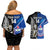 Custom New Zealand And Samoa Rugby Couples Matching Off Shoulder Short Dress and Hawaiian Shirt All Black Tiki Fern Mix Manu Samoa 2023 World Cup - Wonder Print Shop