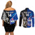 Custom New Zealand And Samoa Rugby Couples Matching Off Shoulder Short Dress and Long Sleeve Button Shirts All Black Tiki Fern Mix Manu Samoa 2023 World Cup - Wonder Print Shop