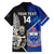 Custom New Zealand And Samoa Rugby Family Matching Off Shoulder Short Dress and Hawaiian Shirt All Black Tiki Fern Mix Manu Samoa 2023 World Cup - Wonder Print Shop