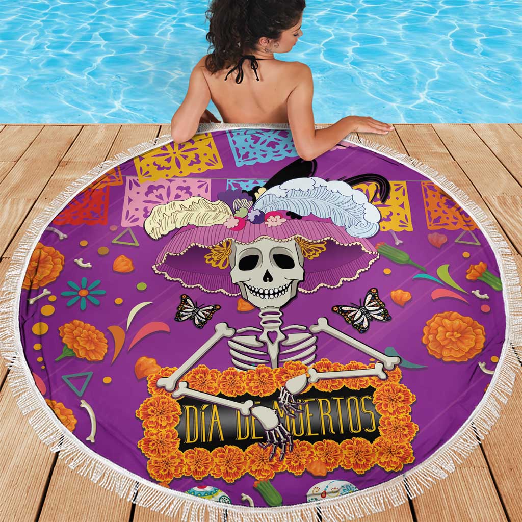 Dia De Muertos Mexico Beach Blanket La Calavera Catrina - Wonder Print Shop