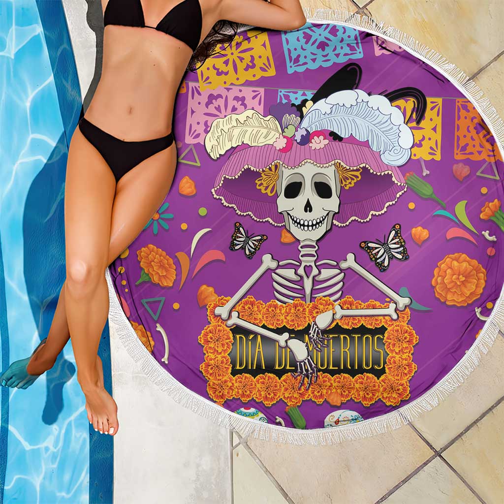 Dia De Muertos Mexico Beach Blanket La Calavera Catrina - Wonder Print Shop
