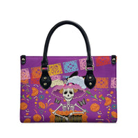 Dia De Muertos Mexico Leather Bag La Calavera Catrina - Wonder Print Shop