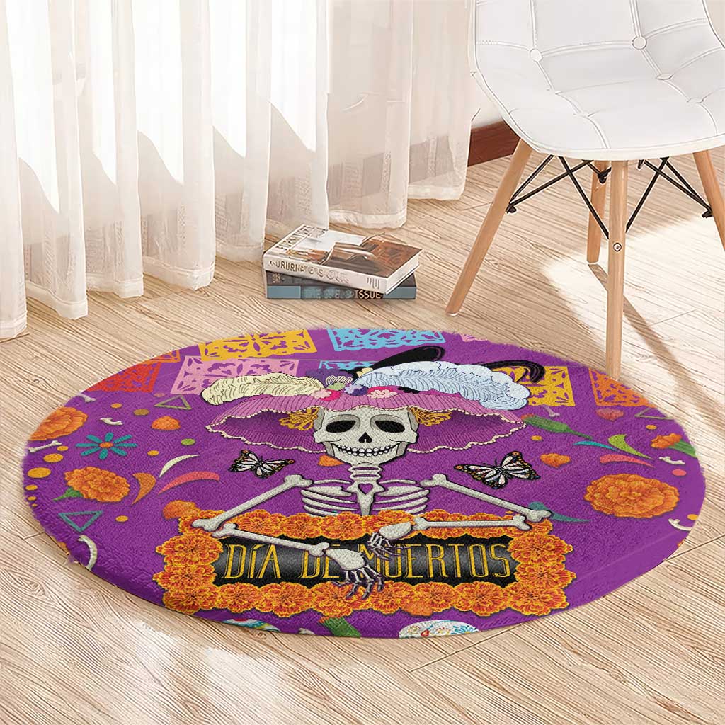 Dia De Muertos Mexico Round Carpet La Calavera Catrina - Wonder Print Shop