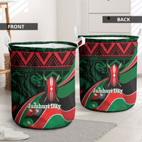 Kenya Jamhuri Day Laundry Basket Maasai Shield Spears Harambee