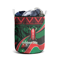 Kenya Jamhuri Day Laundry Basket Maasai Shield Spears Harambee
