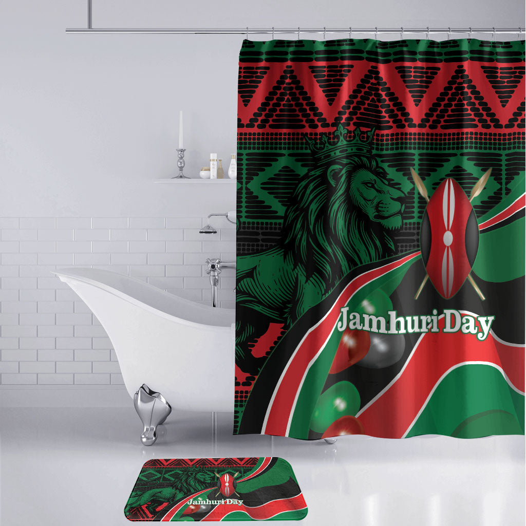 Kenya Jamhuri Day Bathroom Set Maasai Shield Spears Harambee