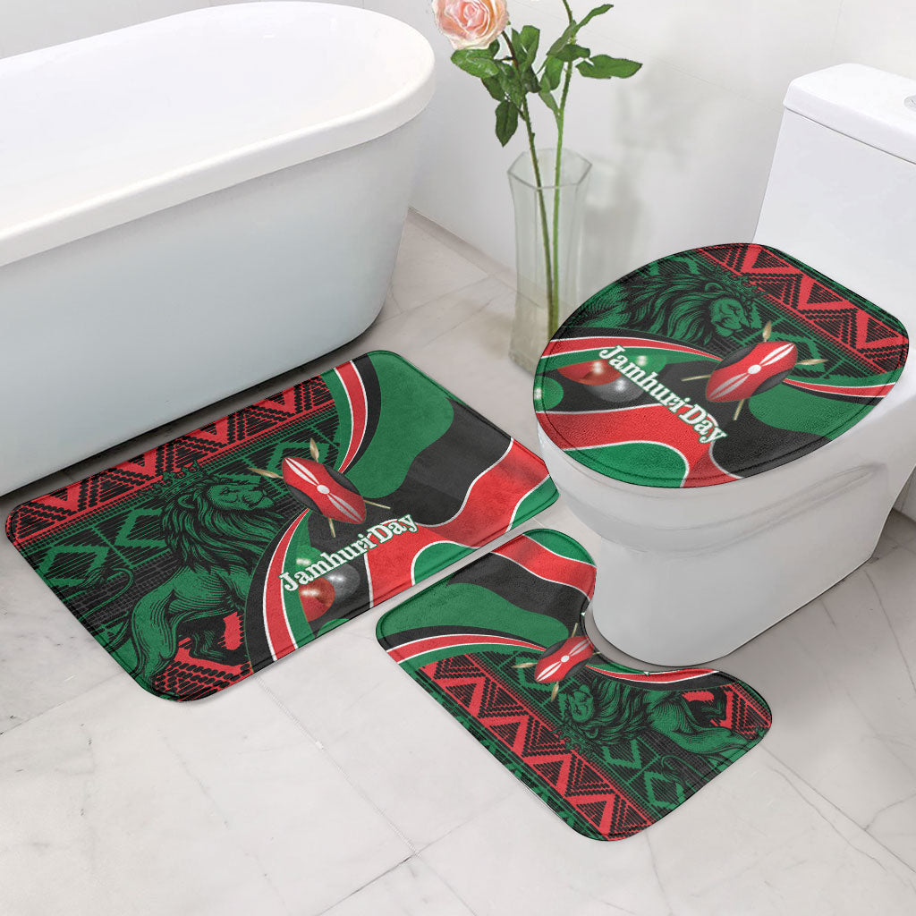 Kenya Jamhuri Day Bathroom Set Maasai Shield Spears Harambee